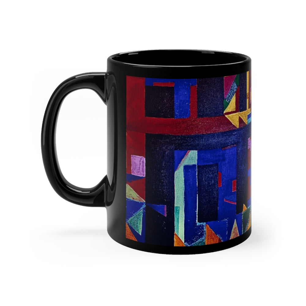 Square Kufic Bismillah. Black mug 11oz