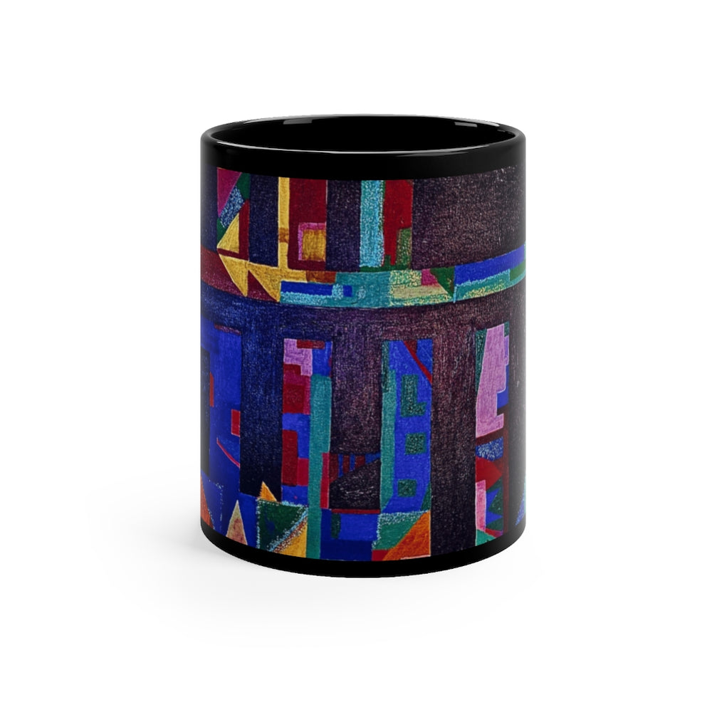 Square Kufic Bismillah. Black mug 11oz