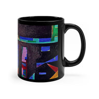 Square Kufic Bismillah. Black mug 11oz