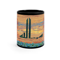 Kufic Bismillah & Blue Domes. Black Mug 11oz