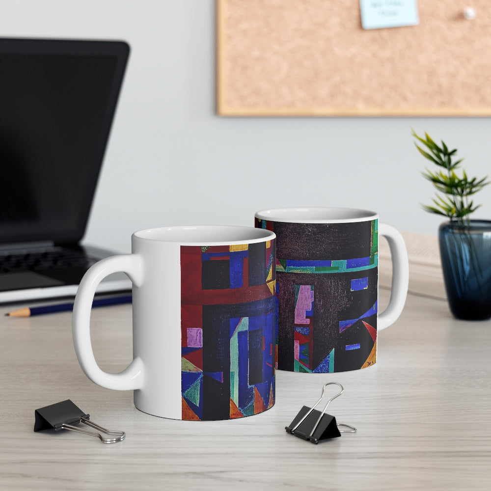 Square Kufic Bismillah. White Mug 11oz.