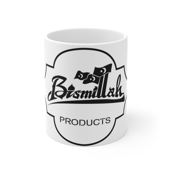 Classic Bismillah Ceramic Mug. White, 11oz